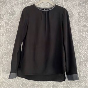 Zara Long Sleeve Crepe Top
